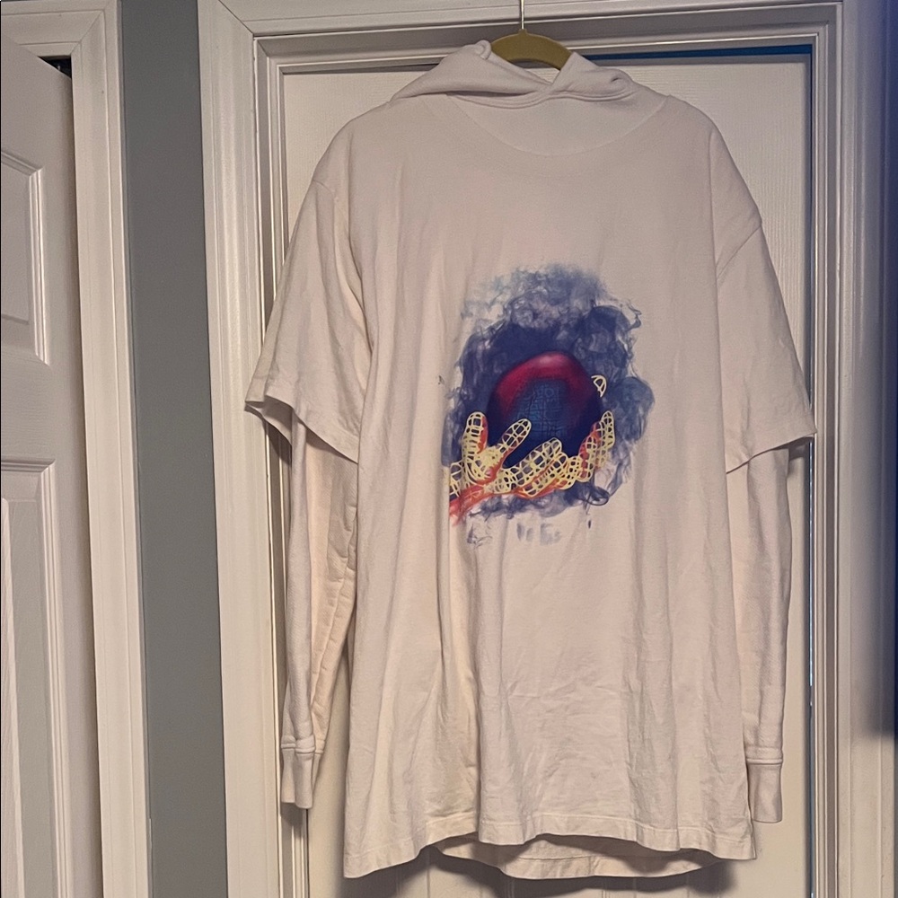 Off-White White Hoodie with Red and Blue Graphic